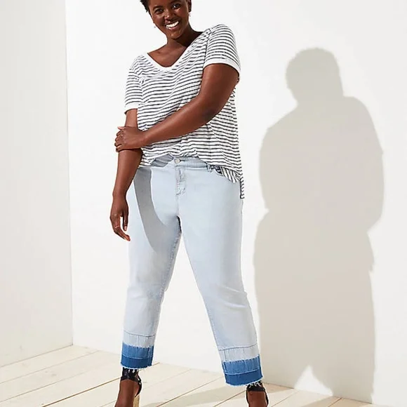 NWT LOFT Plus Double Unpicked Straight Crop Jean - Picture 3 of 5